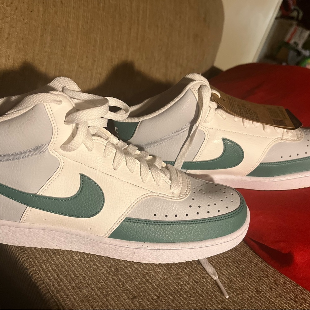 Nike White and Teal Sneakers